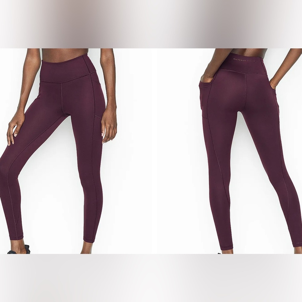 Burgundy Victoria’s Secret Capri length leggings size 4 excellent condition